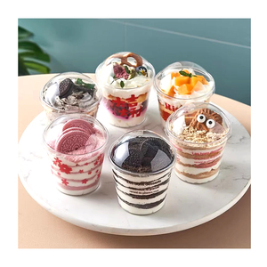 Stampa Logo di vendita calda <span class=keywords><strong>Yogurt</strong></span> usa e getta 5Oz 8Oz 9Oz tazze da imballaggio per Dessert in plastica trasparente riciclabile con coperchio - Product Image 4