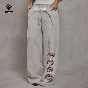 <span class=keywords><strong>Pantalon</strong></span> de survêtement ample pour femme F5769, coupe large, cordon de serrage, <span class=keywords><strong>taille</strong></span> <span class=keywords><strong>basse</strong></span>, imprimé graphique, streetwear, <span class=keywords><strong>pantalon</strong></span> baggy - Product Image 2