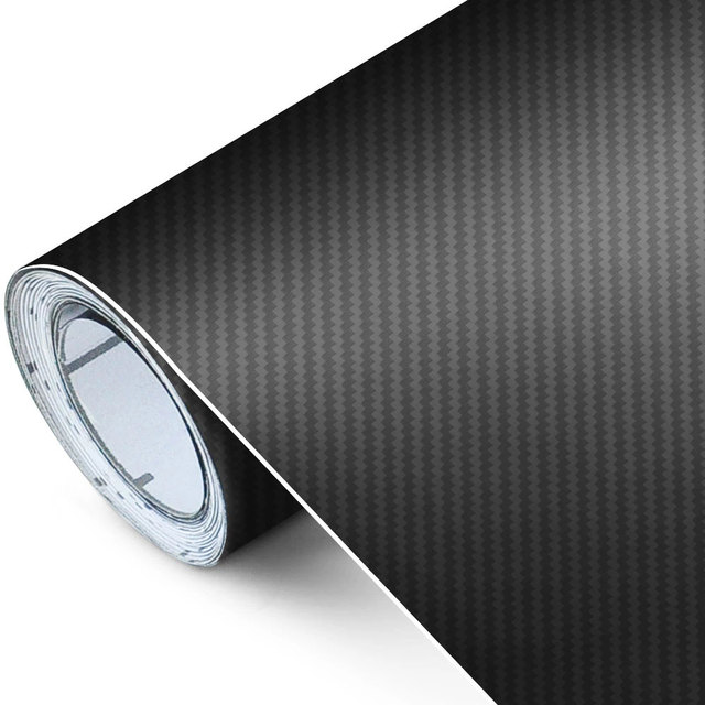 3D Carbon Fiber Vinyl Wrap Film Glossy Black Matte Black Self Adhesive Vinyl Car Wrap Foil Sticker Console Computer Laptop Skin