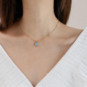Roestvrijstalen Slangenketting Gesneden Ze Strand Edelsteen Kralen Bruiloft Ketting Sieraden Bruids Maansteen Opaal Ketting - Product Image 3