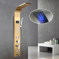 Prix de gros Panneau de douche thermostatique mural en acier inoxydable 304 pour salle de bain