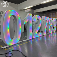Lettres lumineuses géantes vintage en forme de lettres de l'alphabet, décoration ronde de 4 pieds, RGB, pour mariage en plein air, avec prix d'usine