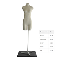 Mannequins de corps supérieur féminins légers, sans tête, sans bras, en fibre de verre Yihe MS2 80 cm, originaux européens, triangulaires