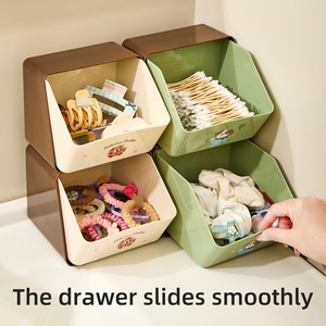 Simple Student Dormitory Desktop Storage Box Cosmetics Organizer with <b>Drawers</b> for <b>Small</b> Spaces Office and Home - Product Image 5