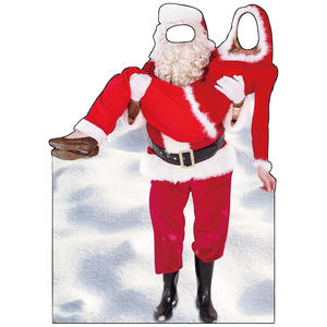 Décoration de scène de Père Noël en plastique imperméable grandeur nature, nouveaux accessoires de photomaton de Noël transfrontaliers - Product Image 2