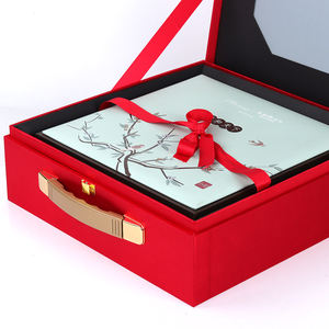 Maleta de cartón de lujo con logotipo personalizado, caja de regalo, embalaje de Año Nuevo chino de gama alta con asa de transporte, materiales reciclados - Product Image 5