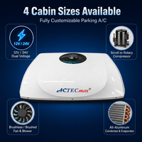 Climatiseur de stationnement universel pour semi-remorque 12V 24V, climatiseur de cabine de couchage sur toit 2500W 2200W avec compresseur scroll rotatif R134a