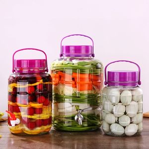 Conteneur en verre à large ouverture de 5 gallons pour cornichons, grand carboy en verre, fermenteur pour brassage maison, vin rouge, vin de prune avec couvercle à poignée - Product Image 2