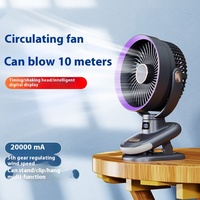 Summer Essential Portable Low Noise Office Outdoor Camping Sleeping Led Display Personal Fan Clip Fan Mini Rechargeable Fan