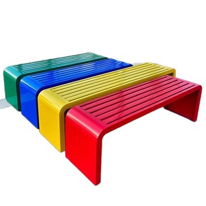 Long Iron <b>Bench</b> Park Outdoor Modern Design Mall <b>Leisure</b> Backrest Seat - Product Image 1