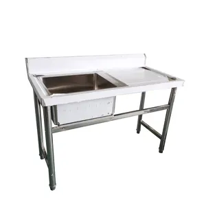 newest sink table 304 outdoor sink wash basin free standing stainless steel single kitchen sink