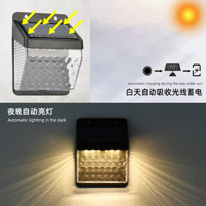 Lámpara de pared para exteriores, luz solar LED de 2W, impermeable, para patio, hogar, iluminación de barandillas de escaleras - Product Image 3