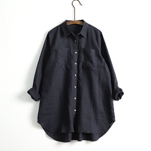 <span class=keywords><strong>Camicia</strong></span> <span class=keywords><strong>di</strong></span> <span class=keywords><strong>lino</strong></span> a maniche lunghe per le donne grandi camicie sottili <span class=keywords><strong>di</strong></span> medio stile per la primavera e l'autunno Top <span class=keywords><strong>femminile</strong></span> camicie - Product Image 6