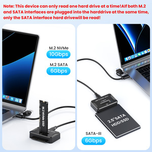 M.2 SATA Dual Disk External Enclosure <b>USB</b> 3.2 Type <b>C</b> 10Gbps Read Write <b>Dock</b> For Laptop Desktop Storage Expansion - Product Image 3