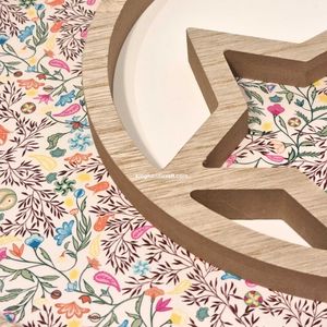 Plateau artisanal bohème en nacre avec design flexible pour le Ramadan et l'Aïd |   Plateau de service de luxe pour dattes, noix, desserts - Product Image 2