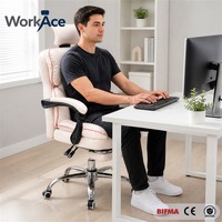 Chaise de bureau ergonomique à dossier haut ailé, certifiée CE, pour projets de commande en gros, confortable, durable et stable