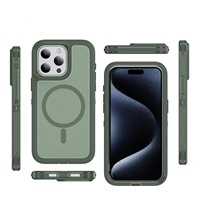 Coque blindée robuste 3 en 1 anti-chute pour Iphone 15 14 13 12 11 Pro Max Plus, coque de téléphone magnétique résistante aux chutes