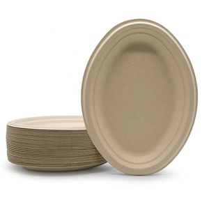 Customizable 10 Inch Greaseproof Microwavable Bagasse Paper Biodegradable Party Plates Bulk Disposable Takeaway Plates Wholesale