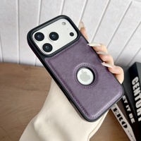 Étui de téléphone portable de luxe en cuir rétro avec surpiqûres, antichoc en TPU pour iPhone 17 Pro Max 16 15 Plus Funda