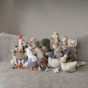 Peluche douce pour bébé, compagnon de sommeil, adorable faon, oie, canard, poussin, jouet en tissu pour apaiser le sommeil des nourrissons - Product Image 1