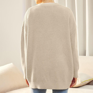 2025 automne femmes ouvert avant surdimensionné bouton léger Cardigan <span class=keywords><strong>col</strong></span> en <span class=keywords><strong>V</strong></span> en vrac tricot tricoté <span class=keywords><strong>v</strong></span>êtements d'extérieur long décontracté automne chandails - Product Image 6