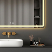 Espejo de Baño Rectangular Inteligente con LED, Interruptor Táctil, Antivaho, Iluminación Regulable, Clasificación IP65, Diseño Moderno para Uso Doméstico