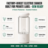Bouteille shaker rechargeable, gobelet mélangeur automatique en verre 320 ml, livraison directe d'usine