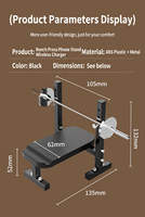 Support de téléphone universel pour banc de musculation, mini, avec cadre métallique robuste, compatible avec tous les smartphones à grand écran