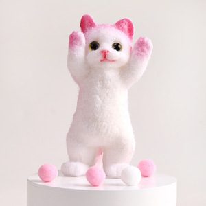 Jouet en peluche chat qui fait la main, chat de simulation à presser et apaisant, jouet Taba Squishy Tpr mignon et moelleux - Product Image 6