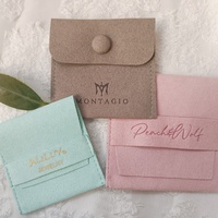 Pochette à Bijoux Enveloppe Tendance en Daim, Sacs d'Emballage Cadeau en Velours pour Bijoux