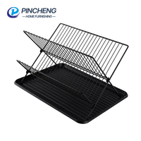 Égouttoir à vaisselle pliable en métal sur pied pour assiettes et bols, vente en gros, pour cuisine