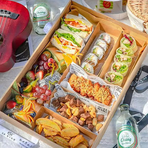 Großhandel benutzer definierte recycelbare Kraft druck Einweg-Lebensmittel qualität Mittagessen Verpackung Sushi-Papier <span class=keywords><strong>box</strong></span> - Product Image 1