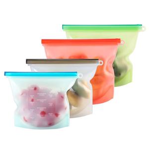 Q1308 silicone food storage bags & container Eco-friendly freezer bags food storage resealable reusable