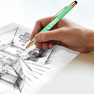 Stylos à bille 2-en-1 en métal et caoutchouc souple avec écran tactile, personnalisables avec logo, pour promotion sur téléphone portable - Product Image 3