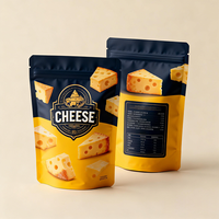 Sachet d'emballage alimentaire imprimé sur mesure pour produits céréaliers, préformé sous vide, pour pain, pizza, crêpes, gaufres, mélange et pochette verticale pour fromage
