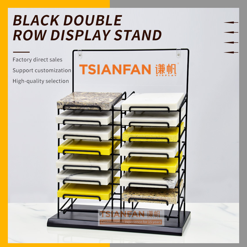 New design metal panel ceramic tile countertop rack natural stone marble quartz showroom granite display stand