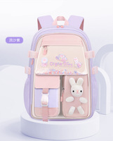 Mochila escolar para estudiantes, conjunto de 3 uds de escuela primaria, mochila multifuncional de estilo pijo con conejito bonito, mochilas escolares