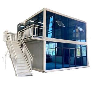 Contenitore costruzione veloce 2 strati con le scale di vetro tenda di lusso ufficio contenitore prefabbricata casa - Product Image 1