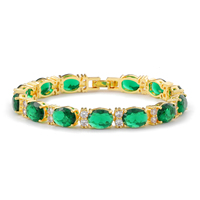 Pulsera de tenis Mylove personalizada de latón chapado en oro con circonitas de colores, joyería de eslabones de arcoíris de formas mixtas, para bodas, venta al por mayor y a granel