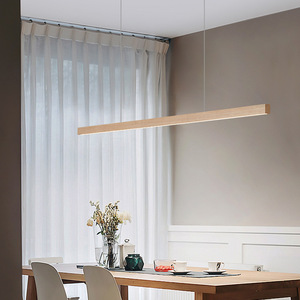 <span class=keywords><strong>Suspension</strong></span> linéaire en noyer, luminaire LED moderne pour salle à manger et îlot de cuisine, <span class=keywords><strong>suspension</strong></span> réglable - Product Image 4