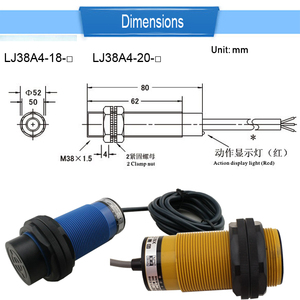 LJ38A4-20-Z/CY LJ38A4-20-Z/DX LJ38A4-20-J/EDZ สวิตช์ตำแหน่งความใกล้ชิดแบบไม่ป้องกัน - Product Image 6