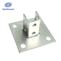 Support de poteau triangulaire simple face en aluminium réglable avec placage en zinc