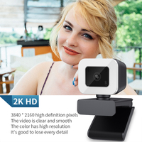Kamera Web 2K 2024 untuk Streaming Langsung Video Youtube, Webcam Full HD dengan Mikrofon dan Speaker