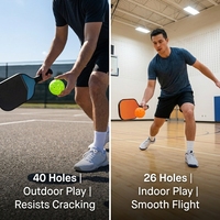Pelotas de Plástico Perforadas Resistentes a las Grietas, de 26 a 40 Agujeros, Embalaje Personalizado, Pickleball, OEM Disponible