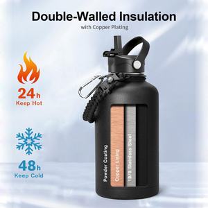 <span class=keywords><strong>64</strong></span>盎司水瓶绝缘，带携带套筒不锈钢一加仑咆哮器32/40/<span class=keywords><strong>64</strong></span>/128盎司水壶，带3个盖子 - Product Image 2