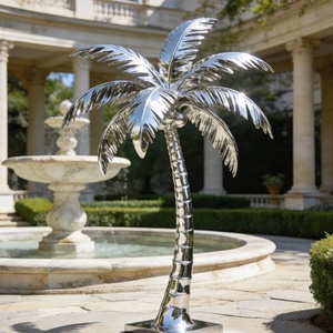Sculpture <span class=keywords><strong>de</strong></span> <span class=keywords><strong>jardin</strong></span> moderne <span class=keywords><strong>de</strong></span> grande taille en <span class=keywords><strong>fil</strong></span> d'acier inoxydable, sur mesure, <span class=keywords><strong>de</strong></span> luxe, pour extérieur, motif palmier, œuvre d'art métallique pour hôtel <span class=keywords><strong>de</strong></span> luxe - Product Image 5