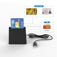 Lecteur de carte intelligente 2-en-1 USB 2.0 CAC EMV SIM à prix d'usine pour Windows, Mac OS et Linux