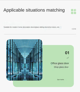 مقبض باب مزدوج الحلقة من الفولاذ المقاوم للصدأ 201 وسبائك الألومنيوم والحديد، مقبض للأبواب القديمة المضادة للسرقة، حرف معدنية - Product Image 2