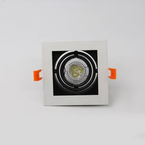 Minifoco empotrable de hierro ajustable, foco de luz LED cuadrado MR16 GU10, accesorio de iluminación