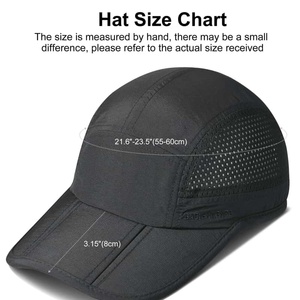 Casquette pliable <span class=keywords><strong>en</strong></span> maille respirante à 5 panneaux, noire, légère, <span class=keywords><strong>en</strong></span> tissu nylon à séchage rapide, style camper - Product Image 1